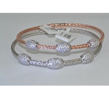 ITALIAN SILVER PAVE BRACLETS
