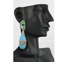 Turquoise CZ earring